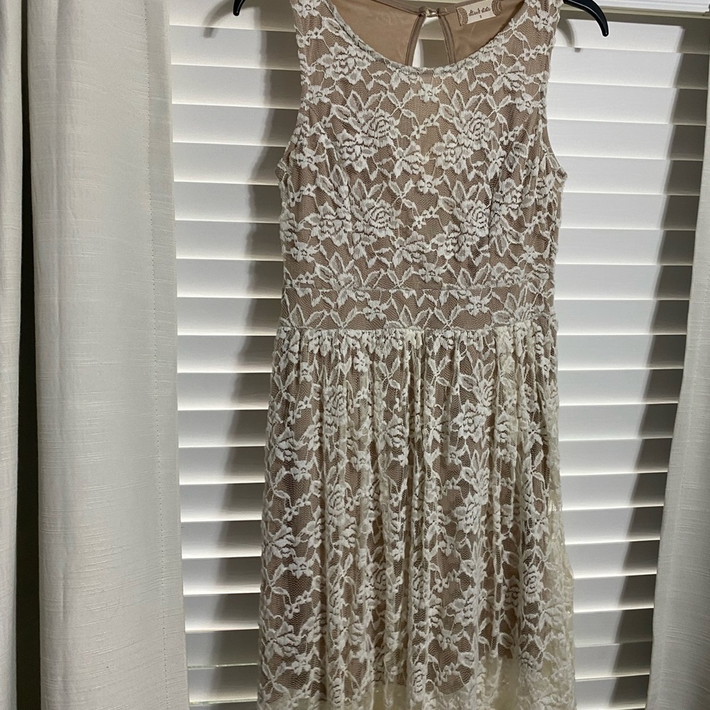 White and brown dress